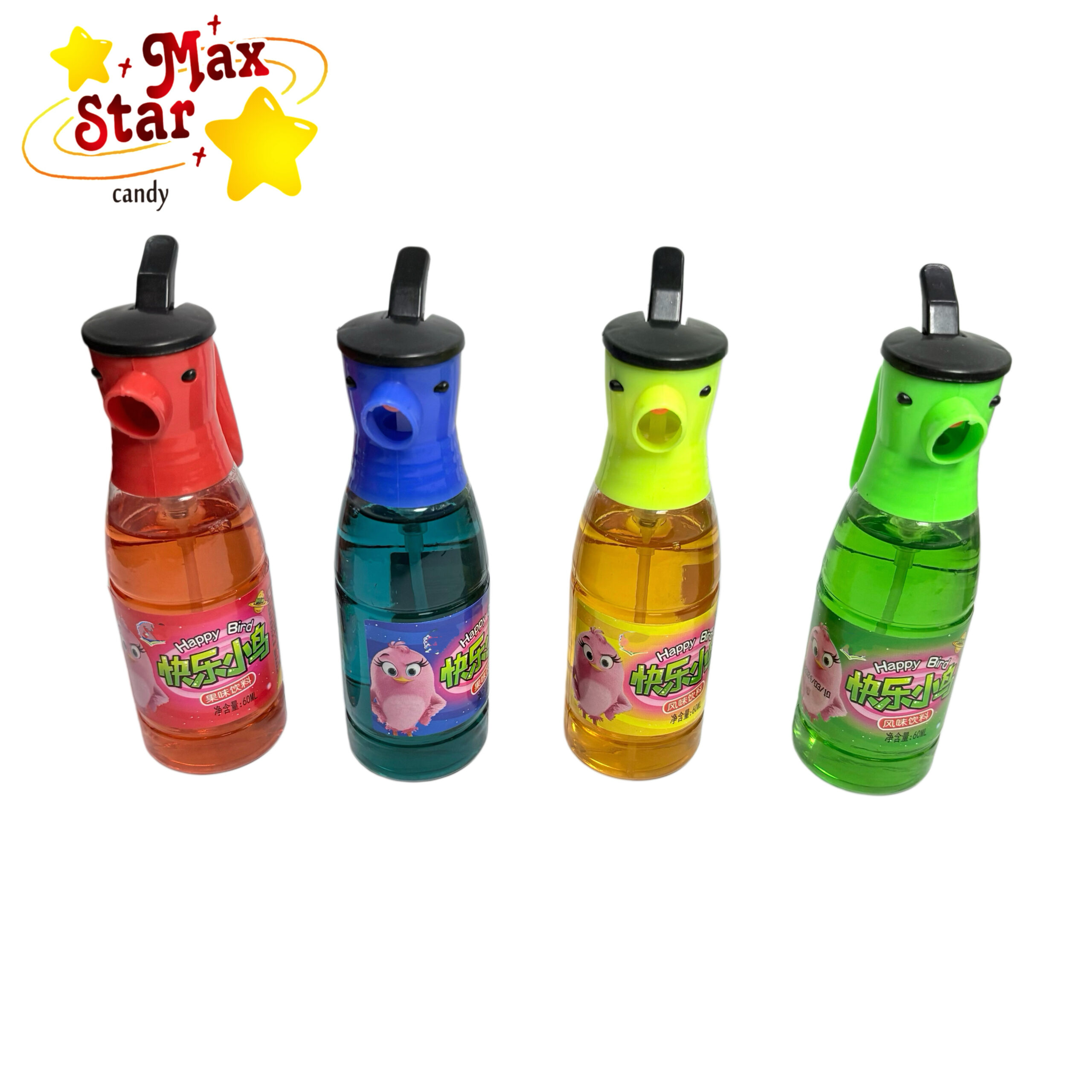 علكة على شكل عين وفم مهرج مجنون 6 حلوى بخاخة للفم بطابع الطيور الغاضبة