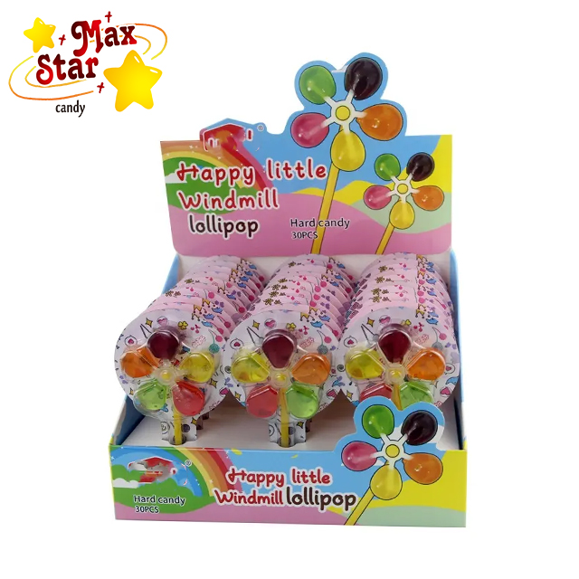 Colorful Windmill Shaped Lollipop Hard Candy