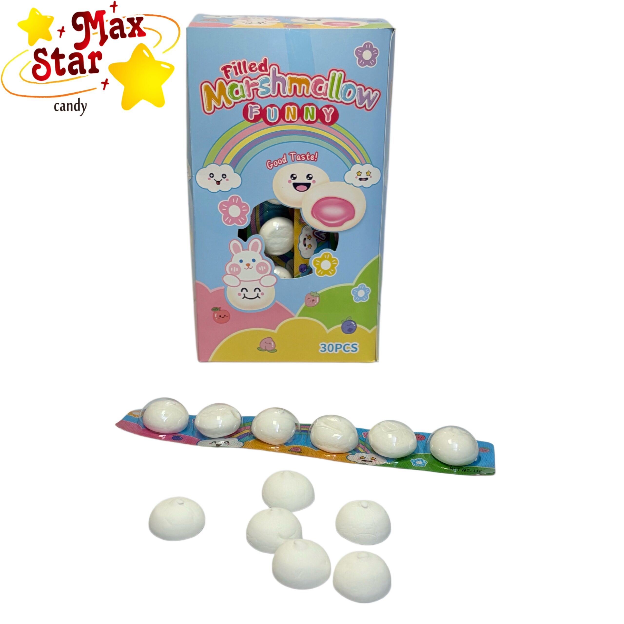 Форма животных твердые леденцы фруктовый вкус конфеты 5 Смешной зефир с начинкой 6 штук в блистерной упаковке