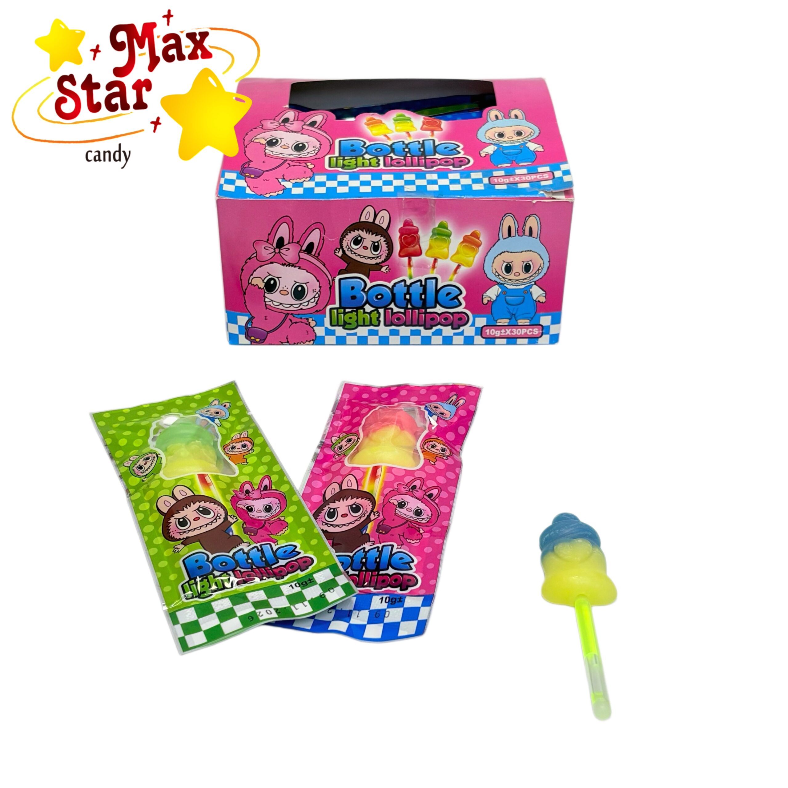 Гамбургер Gummy Sticks Леденец 4 Леденец Labubu в форме палочки из бутылки