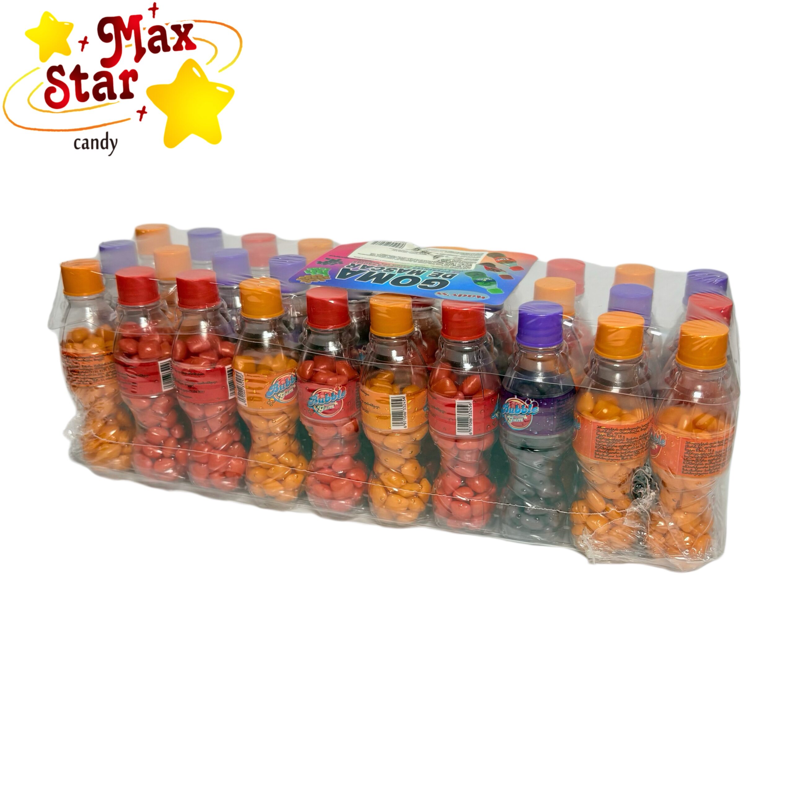 Cucurucho de malvavisco en forma de cono de helado con chocolate 5 Chicle con forma de botella de refresco de sabores variados