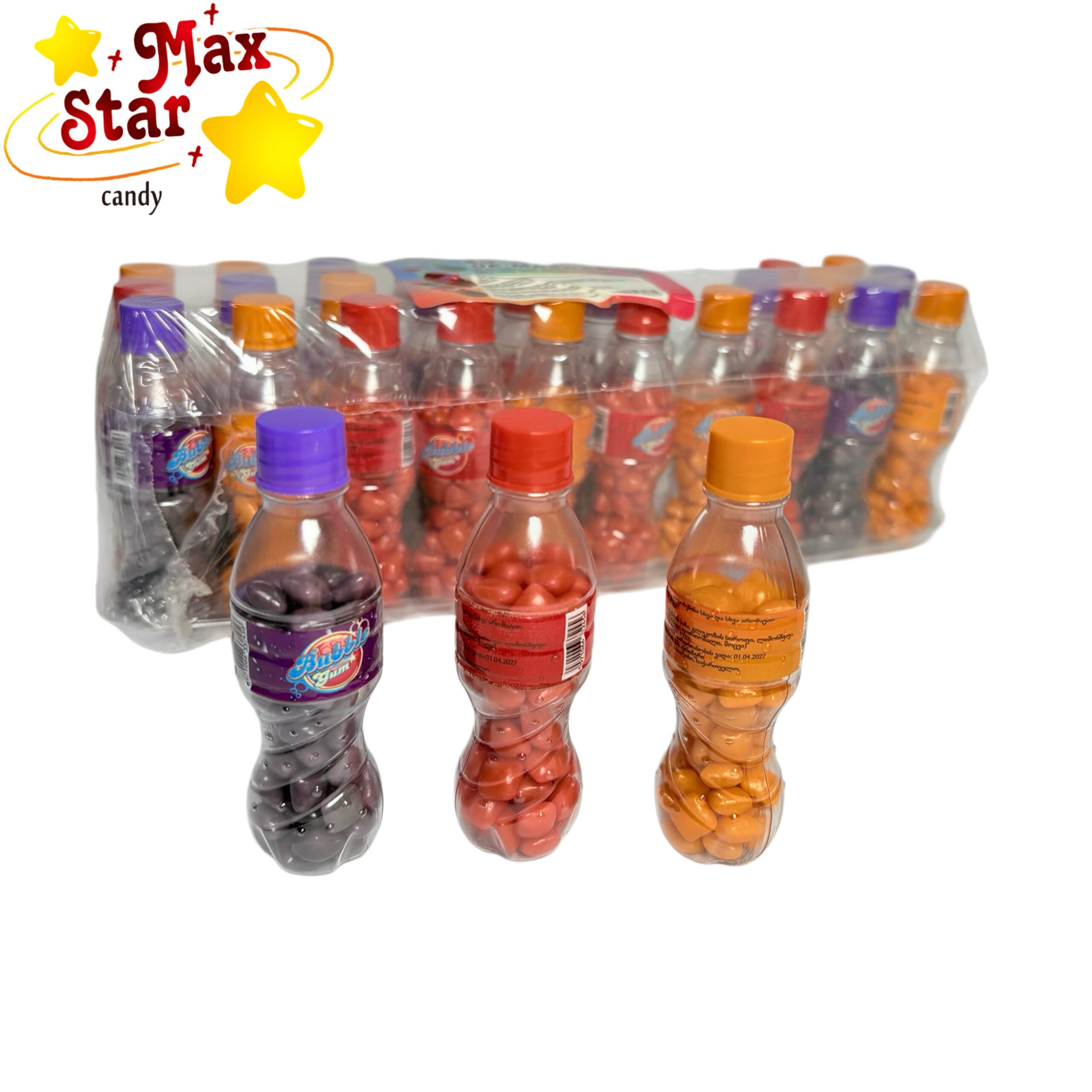 Mix Flavor Soda Bottle Shaped Bubble Gum