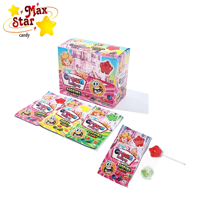 Scissors Rock Paper Hard Lollipop with Popping Candy