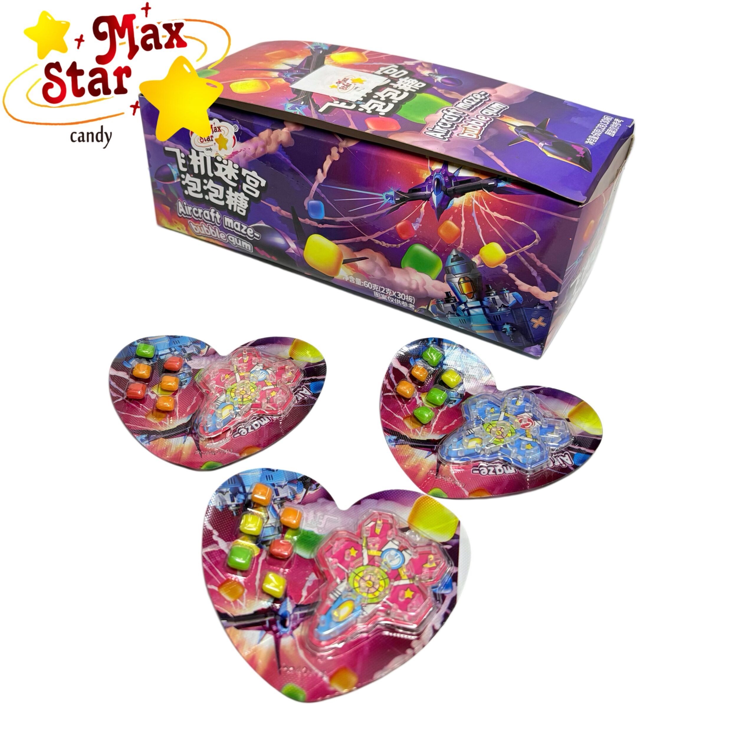 علكة فقاعات على شكل زجاجة صودا بنكهات مختلفة 6 علكة على شكل قلب مع لعبة طائرة على شكل قلب