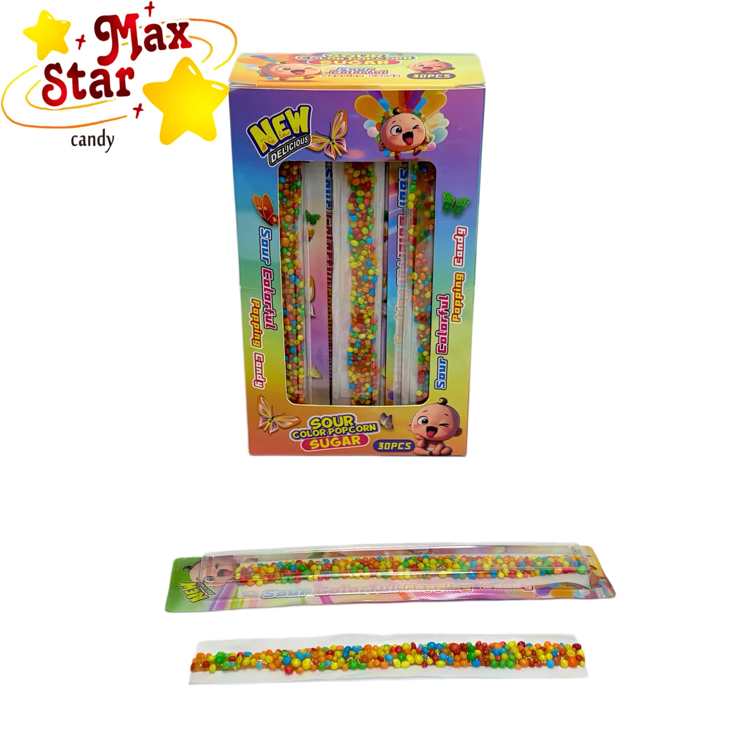 حلوى البودينغ بالحلوى على شكل مقلة العين جيلي 6 حلوى الصمغ الصمغية ذات الشريط الطويل الحامض بقوس قزح