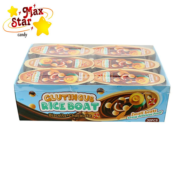 New Product Glutinous Rice Boat Chocolate Cookie Biscuit