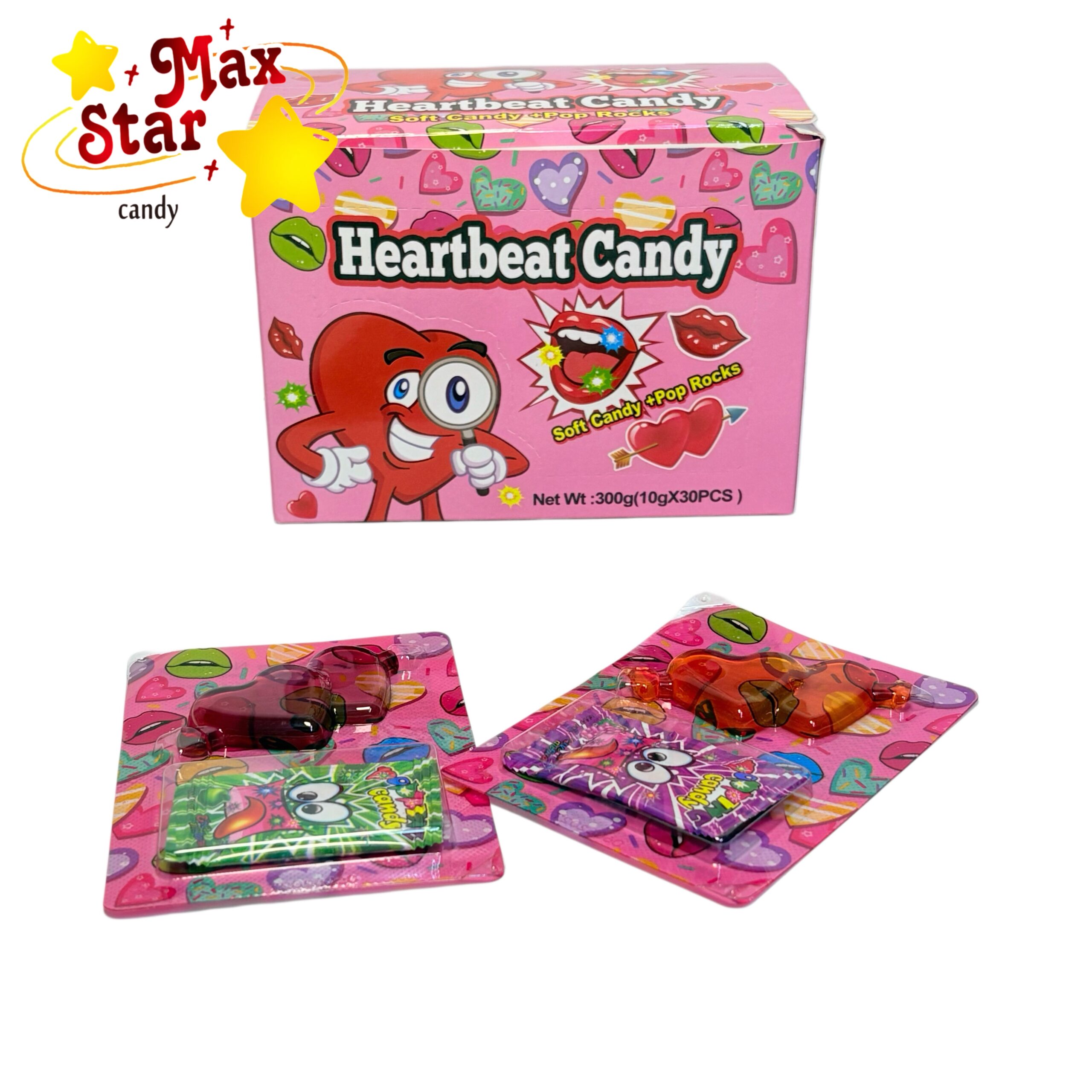 Твердые конфеты в форме короны с поппингом 5 Мягкие конфеты в форме сердца с поппингом