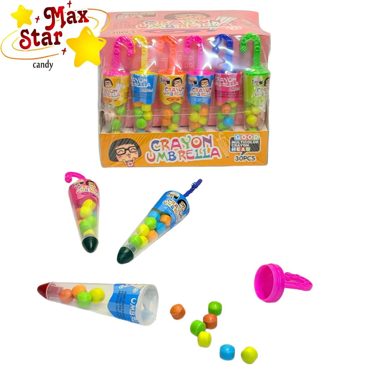 Thousand Layers Marshmallow Ice Cream Shaped 4 Umbrella Shaped Toy with Compressed Tablet Candy