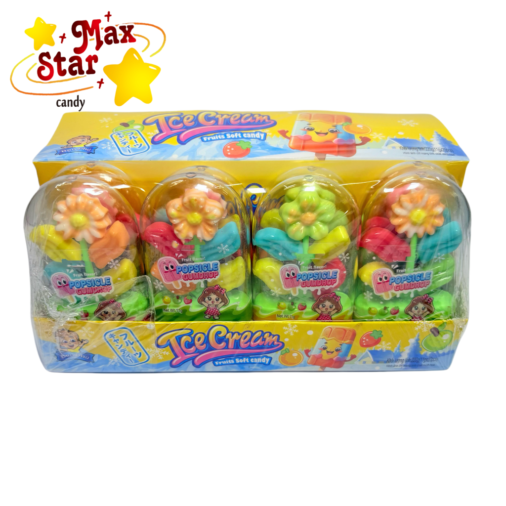 Ice cream flower shaped colorful gummy candy