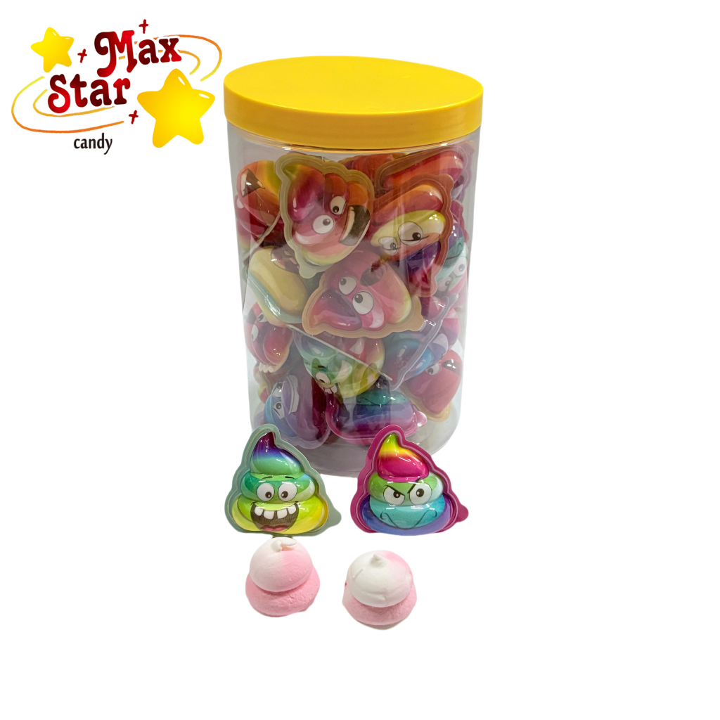 Fun poop-shaped marshmallows with jam