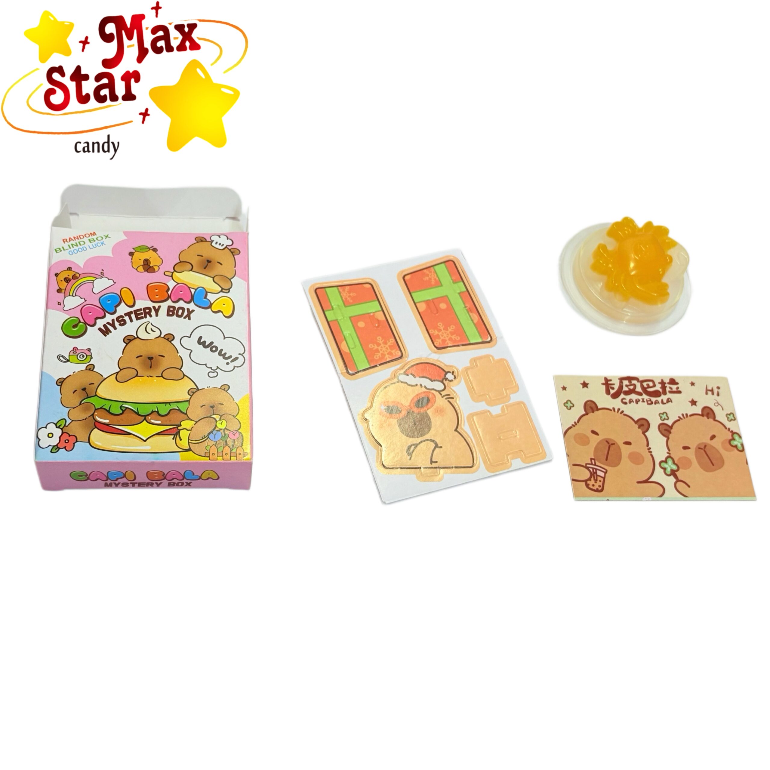 Capybara Themed Toy Candy with Trading Cards & Jelly - Capi Bala Mystery Blind Box