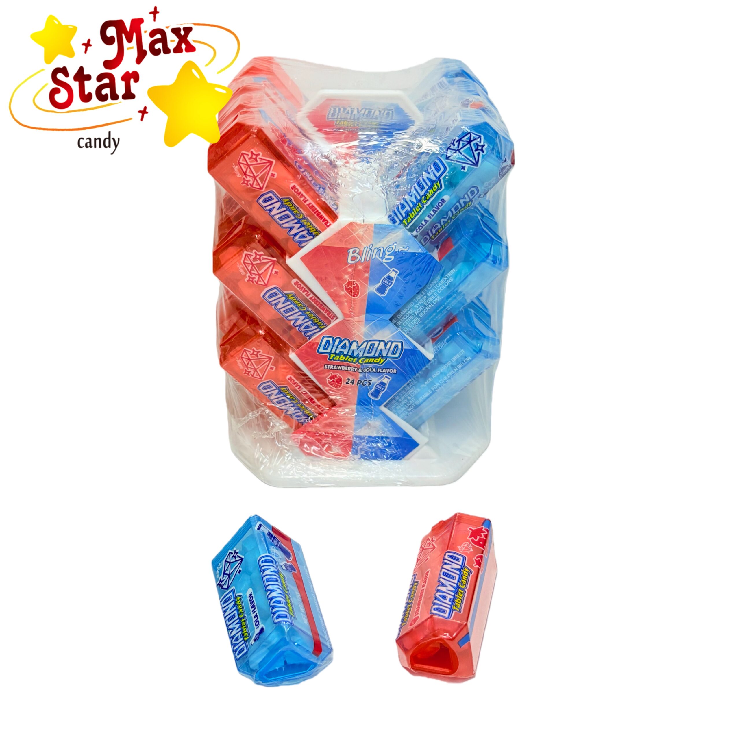 Lata ovalada Caramelos de menta sin azúcar 6 Caramelos prensados en forma de diamante envasados individualmente en botellas de plástico