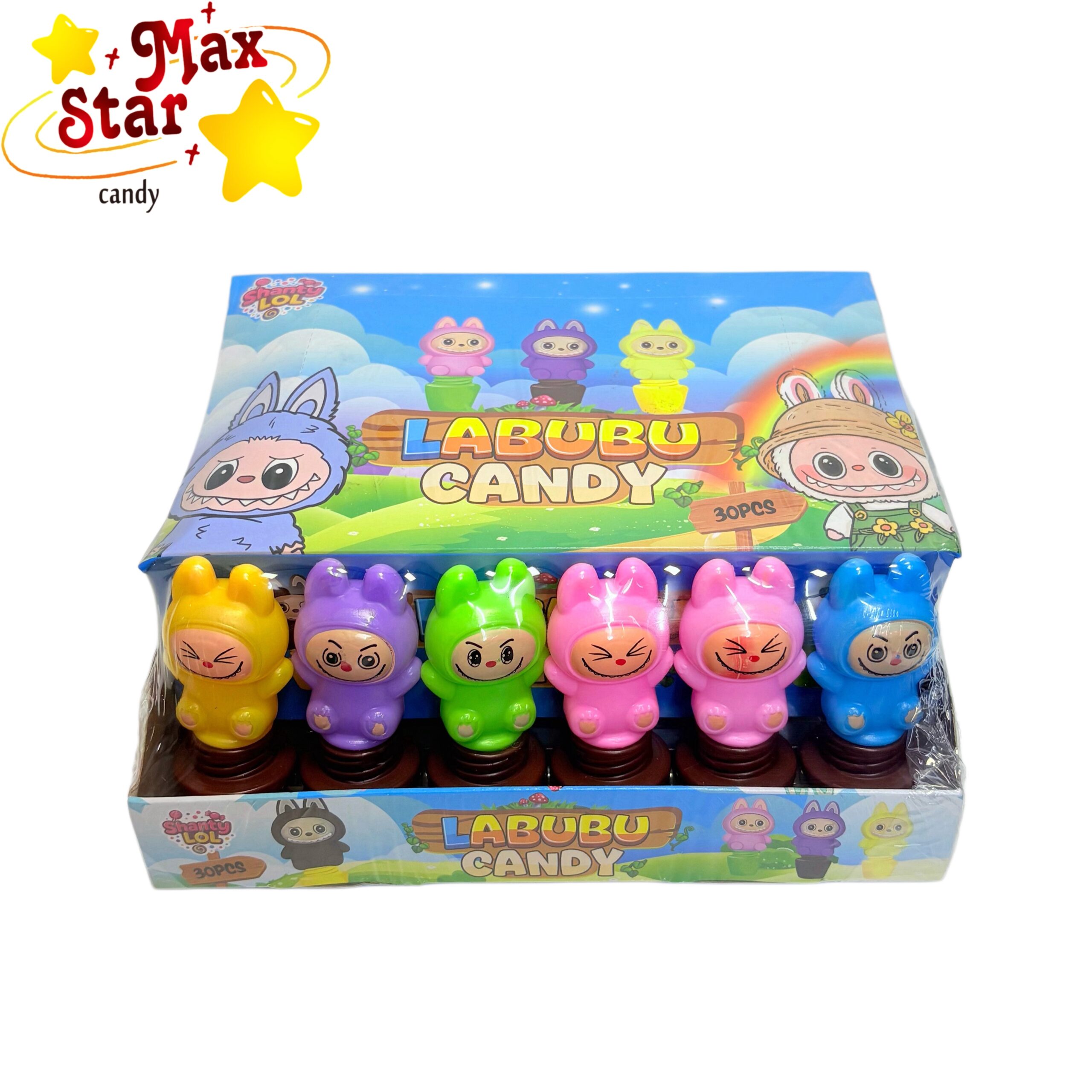 Caramelos en Polvo Temáticos de Halloween con Mermelada Paquete 5 Labubu Caramelo de Prensa en Forma de Personaje con Juguete