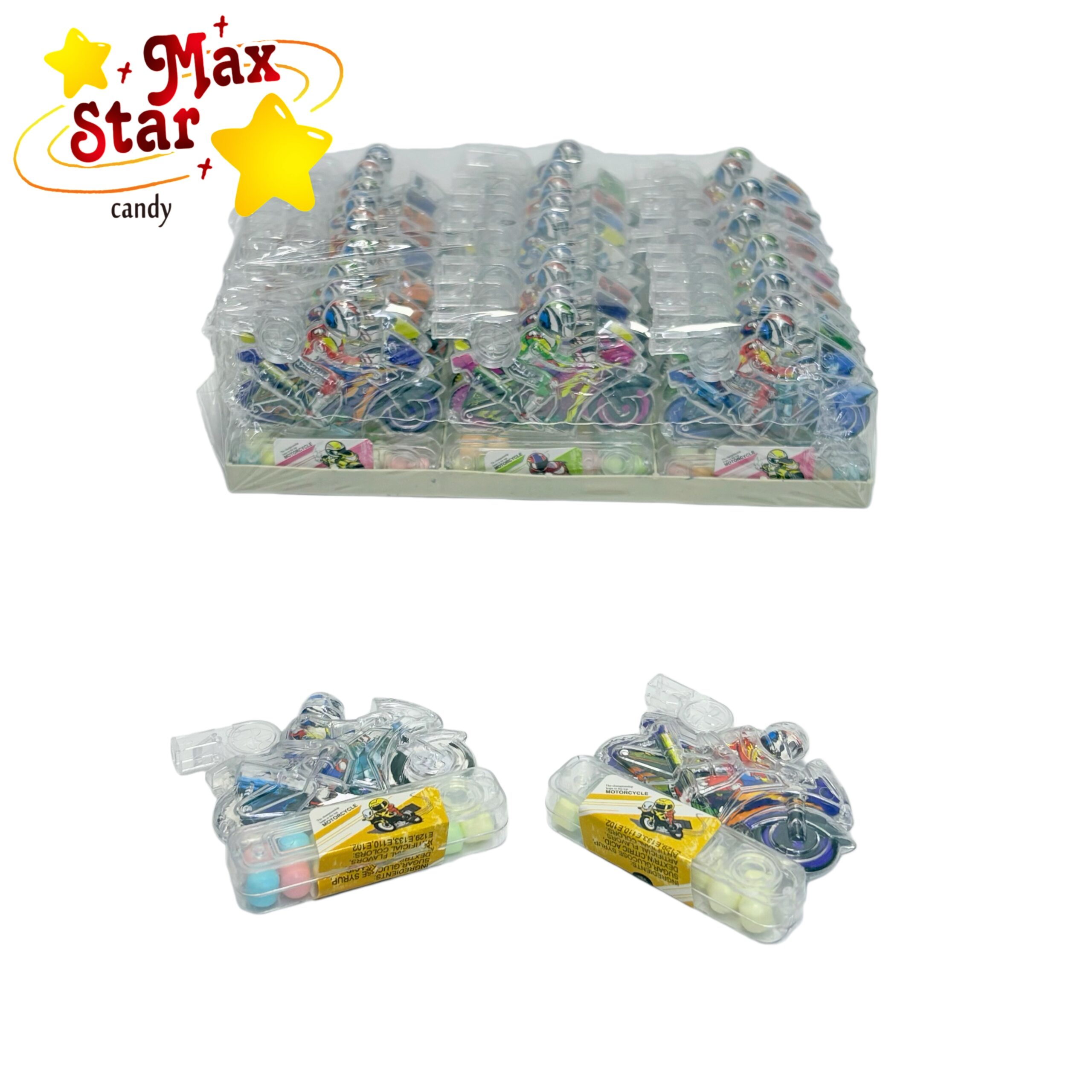 لذيذ كريم الفقاعات اللذيذ علكة الفقاعات السائلة 4 حلوى لعبة صافرة دراجة نارية على شكل حلوى