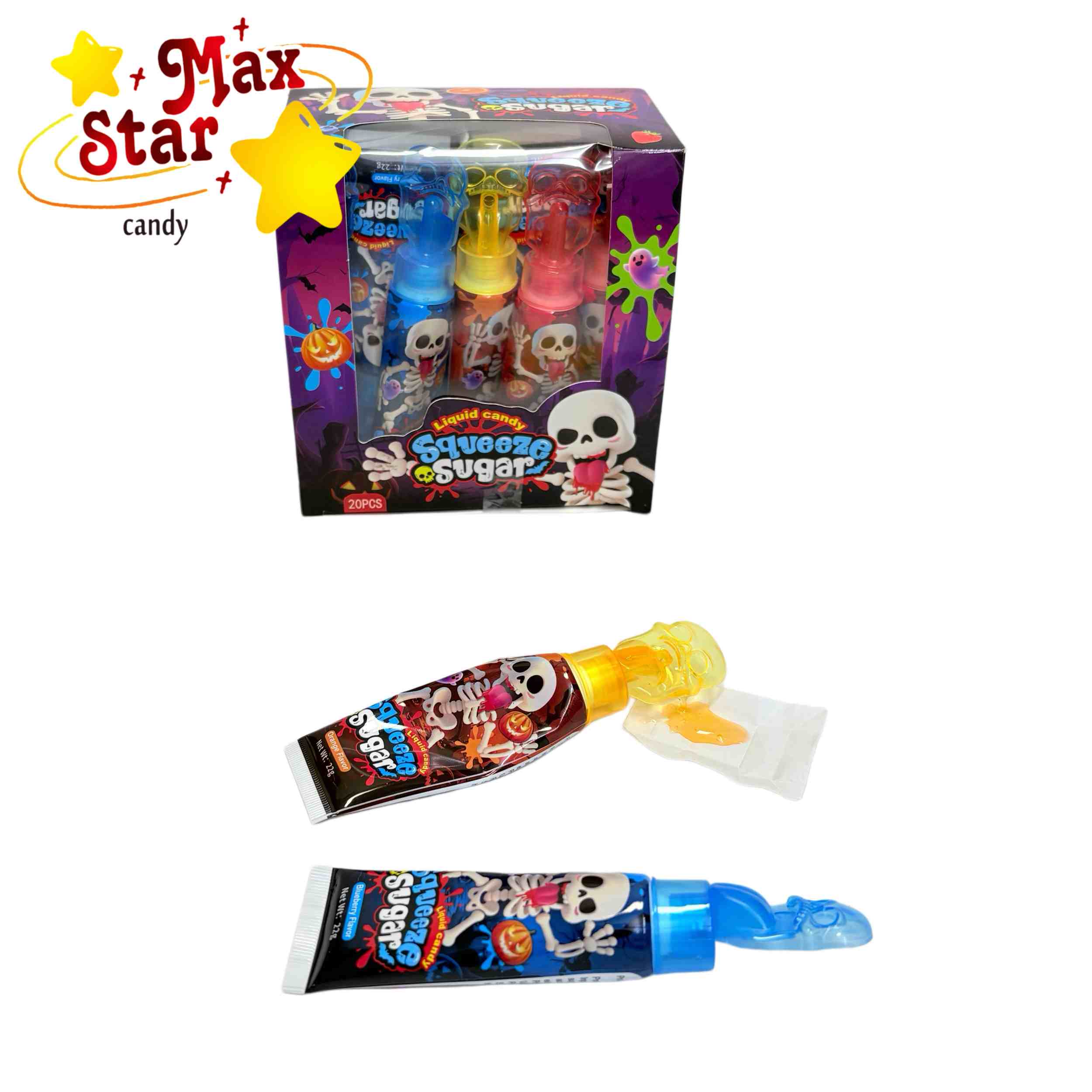 Pala de Playa Interactiva Caramelo de Juguete con Naipes 4 Mayorista Novedad Halloween Esqueleto Caramelo Líquido de Fruta Squeeze