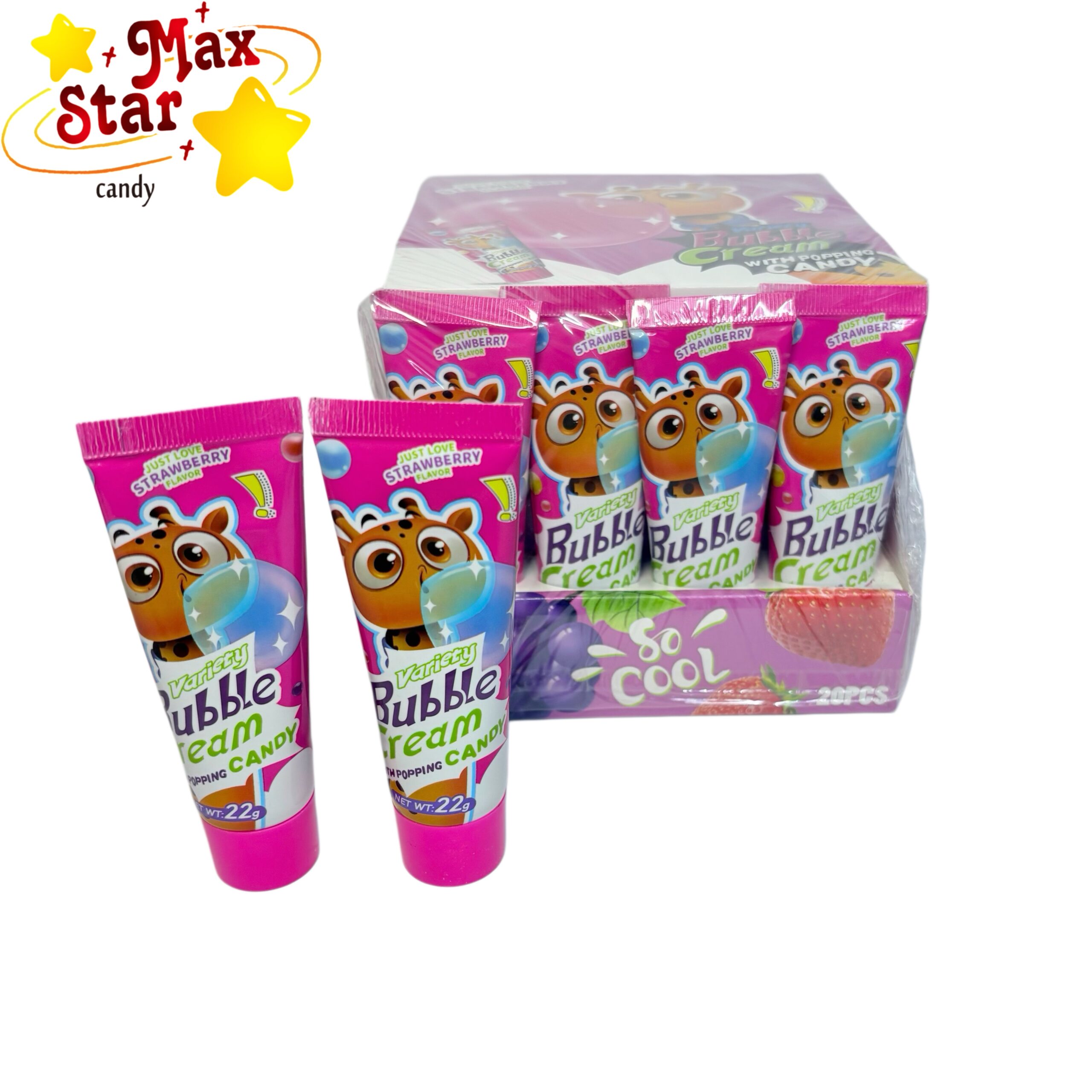 Halal Xylitol Bubble Gum - 200 Count Bulk Box 5 Yummy Bubble Cream Liquid Bubble Gum